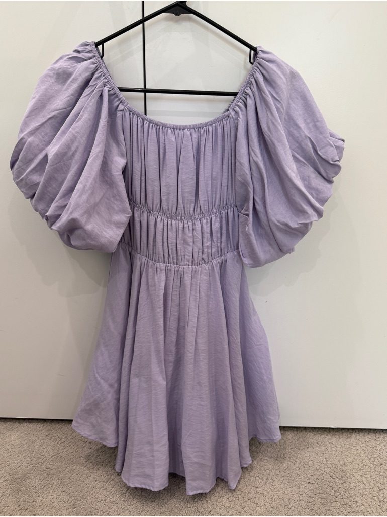 Lilac Puff-Sleeve Easter/Spring Dress